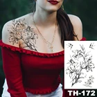 Водонепроницаемая Временная тату-наклейка эскиз Лилия цветочный узор тату водная переводная Ласточка боди арт поддельная татуировка на руку для женщин