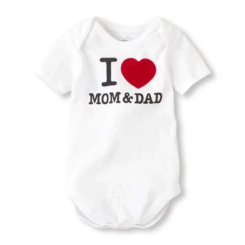 Детский хлопковый комбинезон с принтом I LOVE MOM & DAD|costume for baby|born baby clothesclothes bebe |