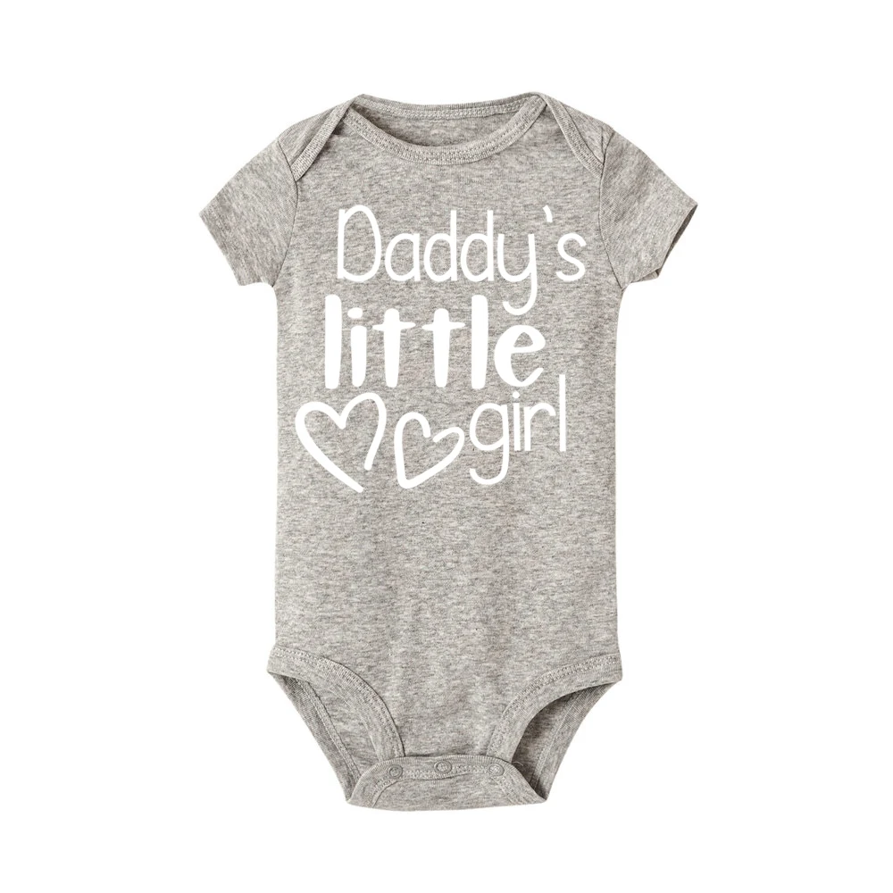 Daddy's Little Girl/Летний комбинезон для новорожденных девочек; забавная одежда с буквенным принтом; комбинезон с короткими рукавами для маленьких девочек; одежда для дня рождения; подарок - Цвет: R047-SRPGY-