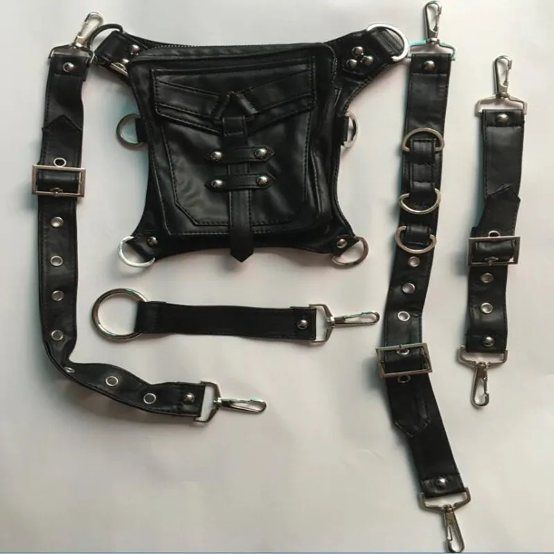Carteras mujer кожаная сумка через плечо в стиле панк готика для мужчин и женщин поясная