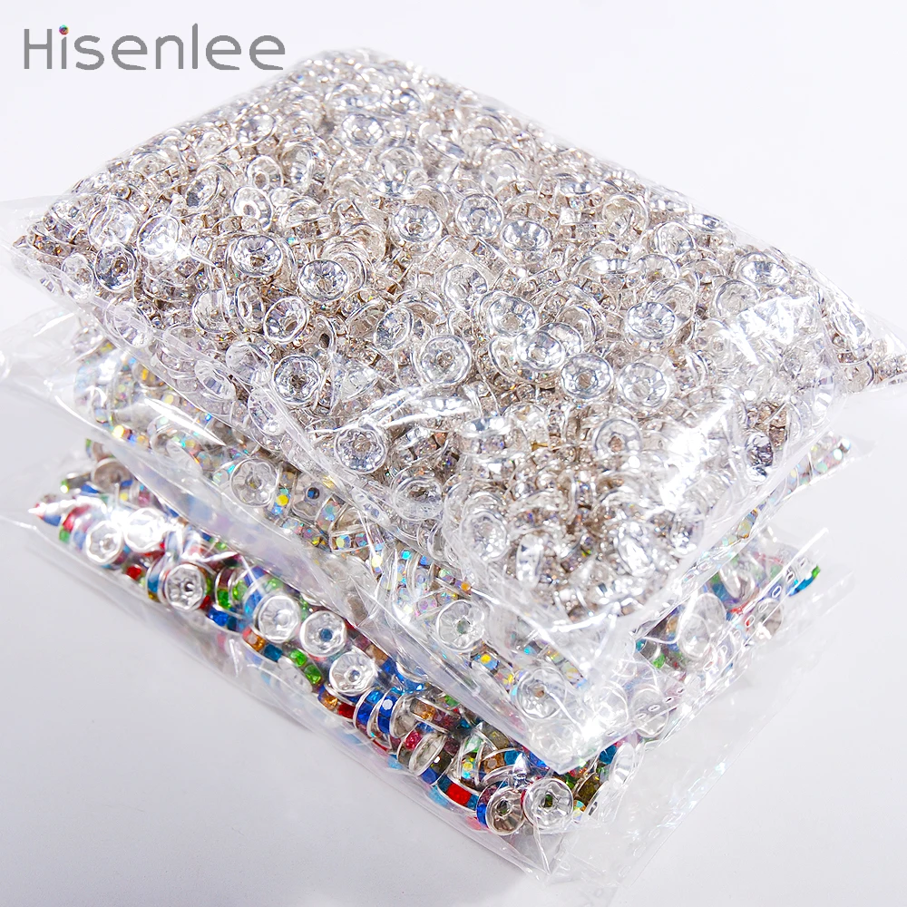 100pcs/lot 8MM Zinc alloy Colourful Round Glass Crystal Loose Beads For Necklace Bracelet DIY Charms Jewelry Making Tools | Украшения и