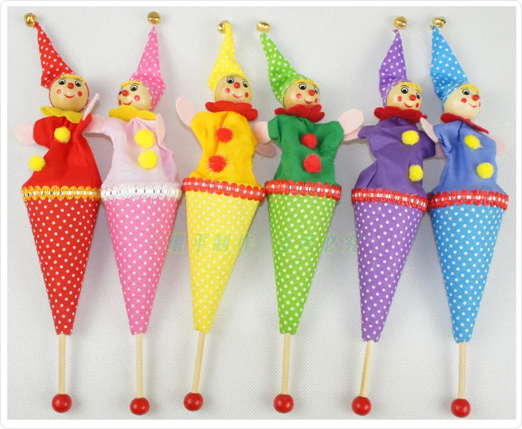 

1pcs Random color Traditional kidsToys Hide-and-seek clown small toy telescopic stick amuse baby Interactive parent-child game