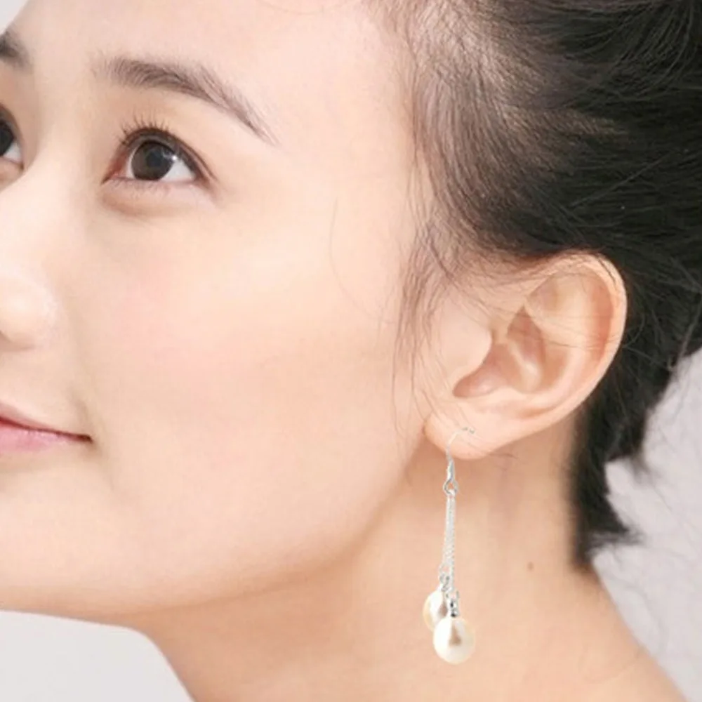 Новая мода длинная цепочка 6-7 мм естественный пресноводный жемчуг серьги