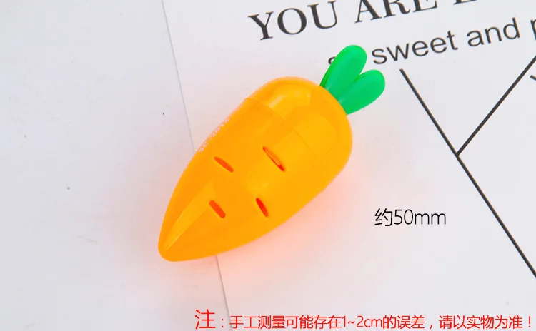 Маленькая точилка для карандашей с рисунком моркови из мультфильма, режущая ручка для растений, Обучающие принадлежности для студентов, приз