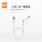 30 см оригинальный 2 в 1 Xiaomi кабель Micro USB Type C короткий Быстрый зарядный кабель для mi powerbank 8 se A2 redmi s2 6 pro шнур