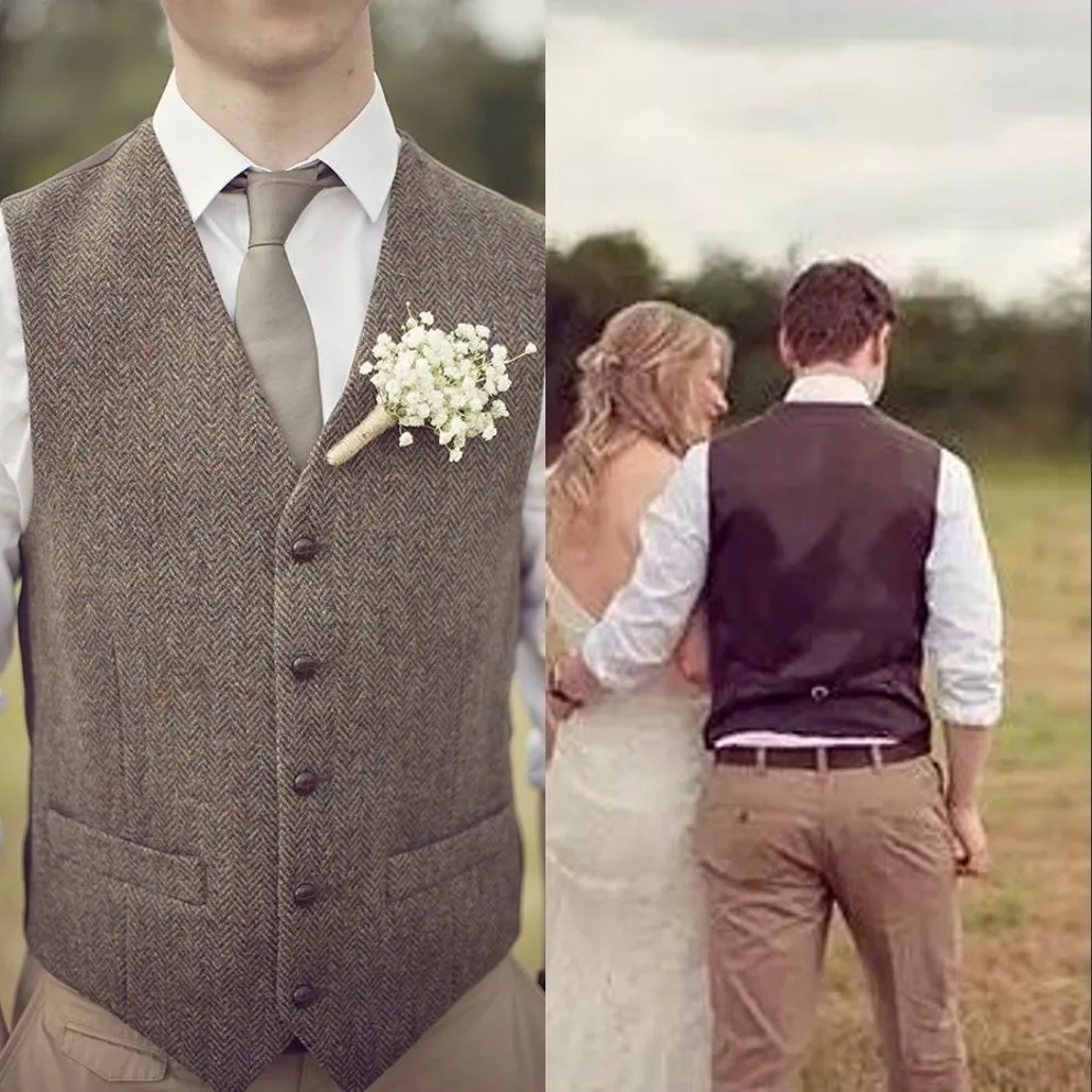 

New Tweed Custom Make Man's Vest Only 2020 Wedding Groom Wear Formal Tuxedo Latest Design Vest Unique Fashion Men Vest Only