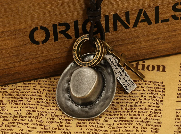 Imixlot Подвески мужские ожерелья из натуральной кожи Панк винтажные регулируемые Коричневые веревки цепи мужские ювелирные изделия мужские украшения