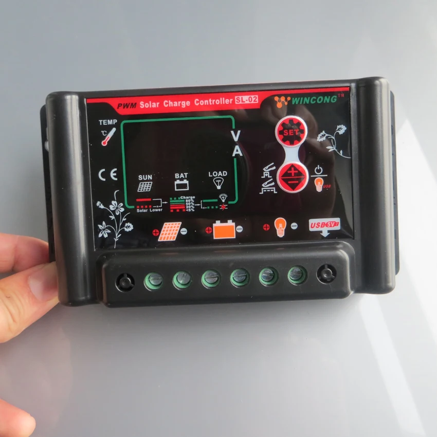 20A 12VDC 24VDC литий ионный LiFePO4 батареи Солнечный контроллер заряда SL02B 20A|charger battery for