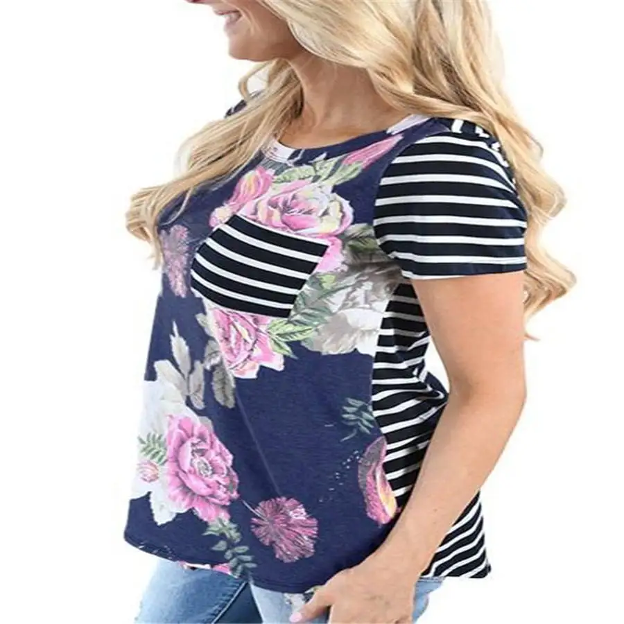 

Femme 2019 Women Maternity pregnancy Clothes Casual Floral Tops Tee Nursing Mom Nursing Baby T-shirt Pregnancy Breastfeeding Top