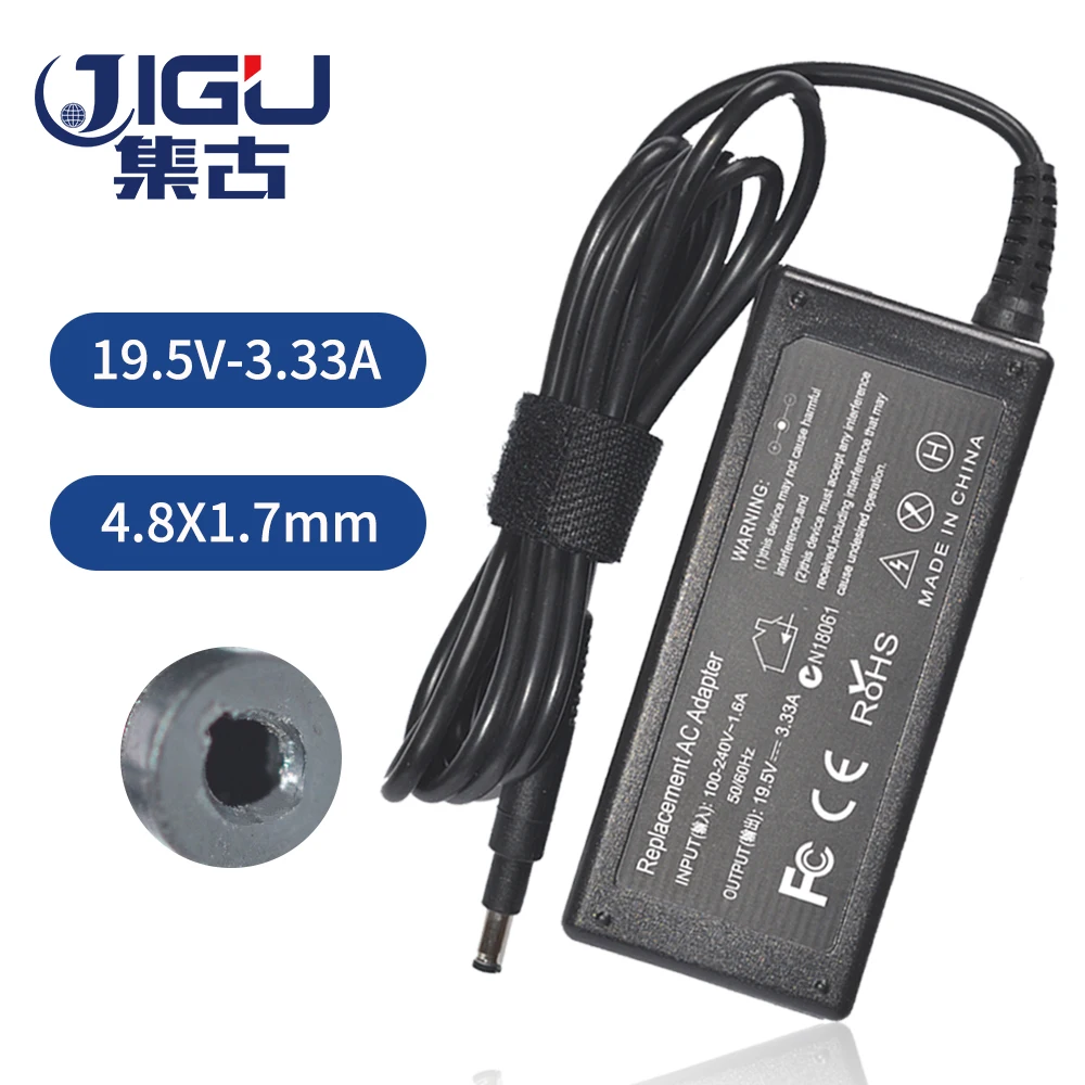 

JIGU 19.5V 3.33A Laptop Power Adapter Chargr For HP Pavilion 14-B120SA 613149-001 15-DA1056TX 15-g211dx 13-r100dx 4.8x1.7mm