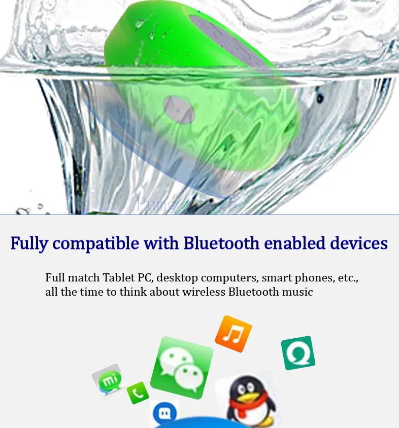 Мини Водонепроницаемый Bluetooth беспроводной динамик портативный сабвуфер душ супер бас беспроводной громкой связи колонки для ванной музыки