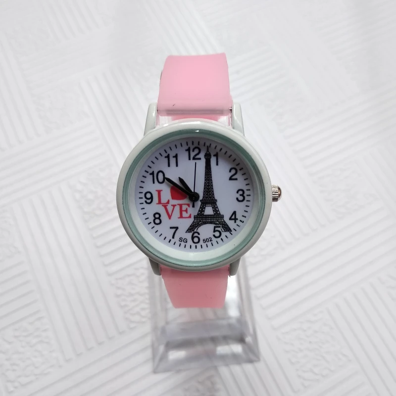 Романтические женские часы с башней Парижа для детей детские девочек школьников