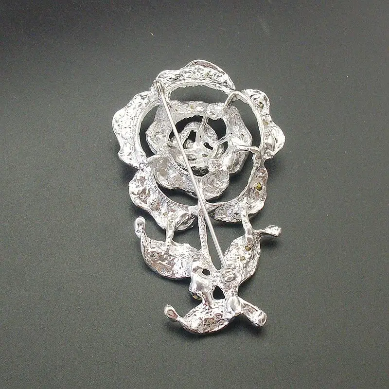 1 шт. новое качество ювелирные изделия горный хрусталь большая брошь цветок с