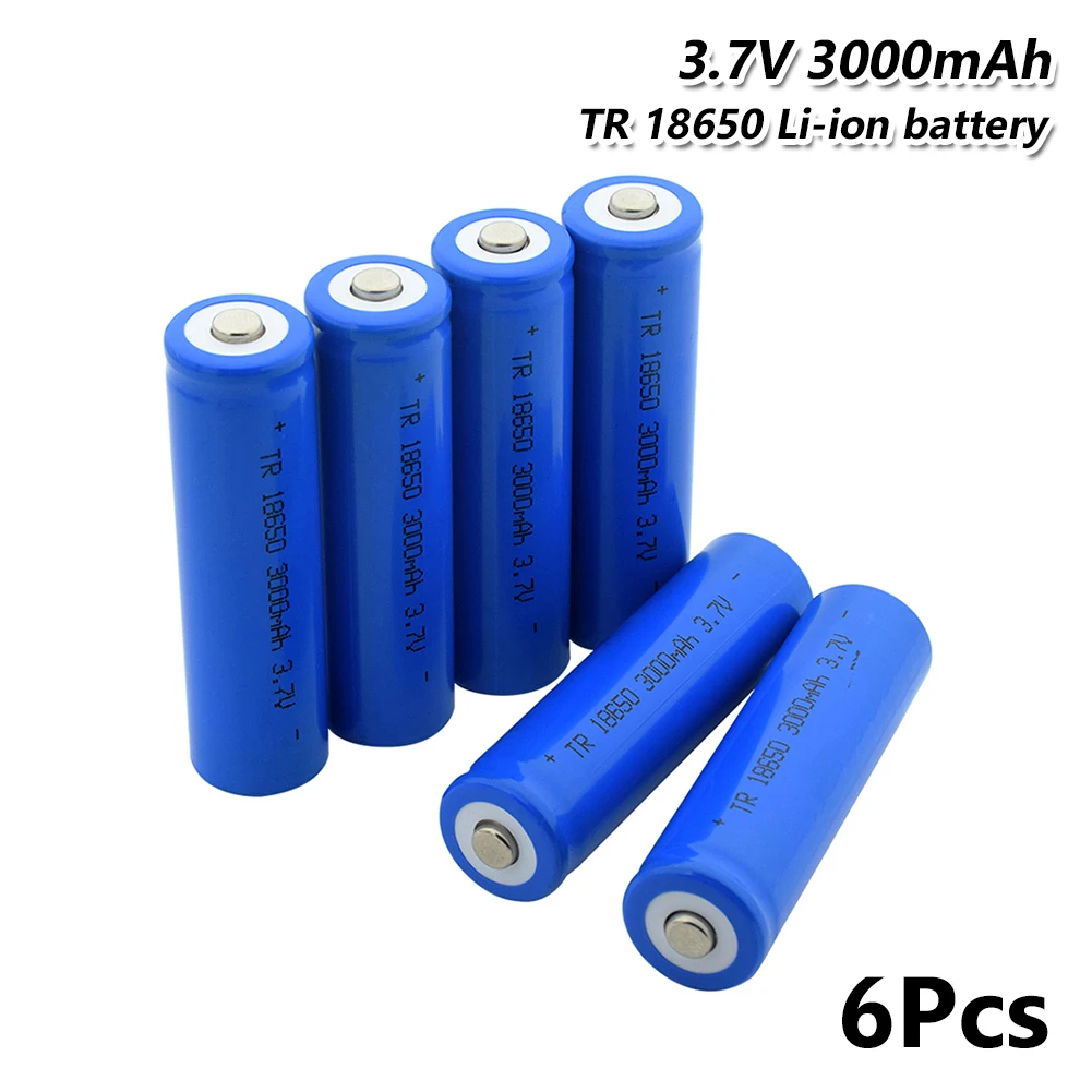 6 Pcs 18650 3000 mAh аккумулятор питания аккумуляторные батареи для 18650 литий-ионная батарея Bateria - Цвет: 6 Pcs
