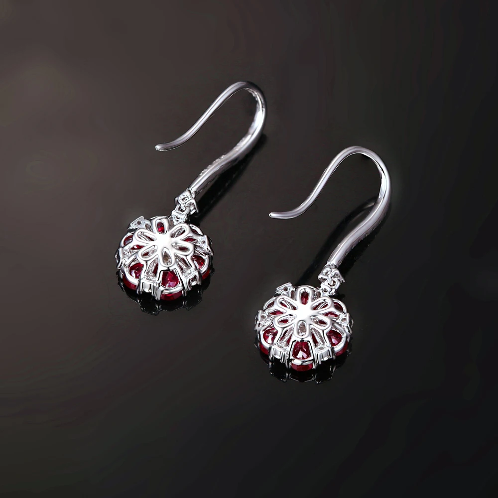 Женские свадебные серьги подвески Caimao из белого золота 14 карат с натуральным