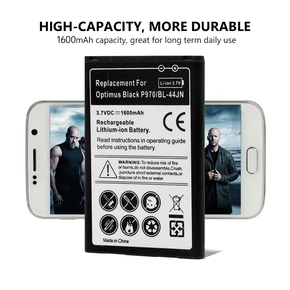 2019 литиевая 1600 мАч BL44jn BL 44jn батарея для LG Optimus Zone E400 l3 l5 P970 E730 E510|Аккумуляторы