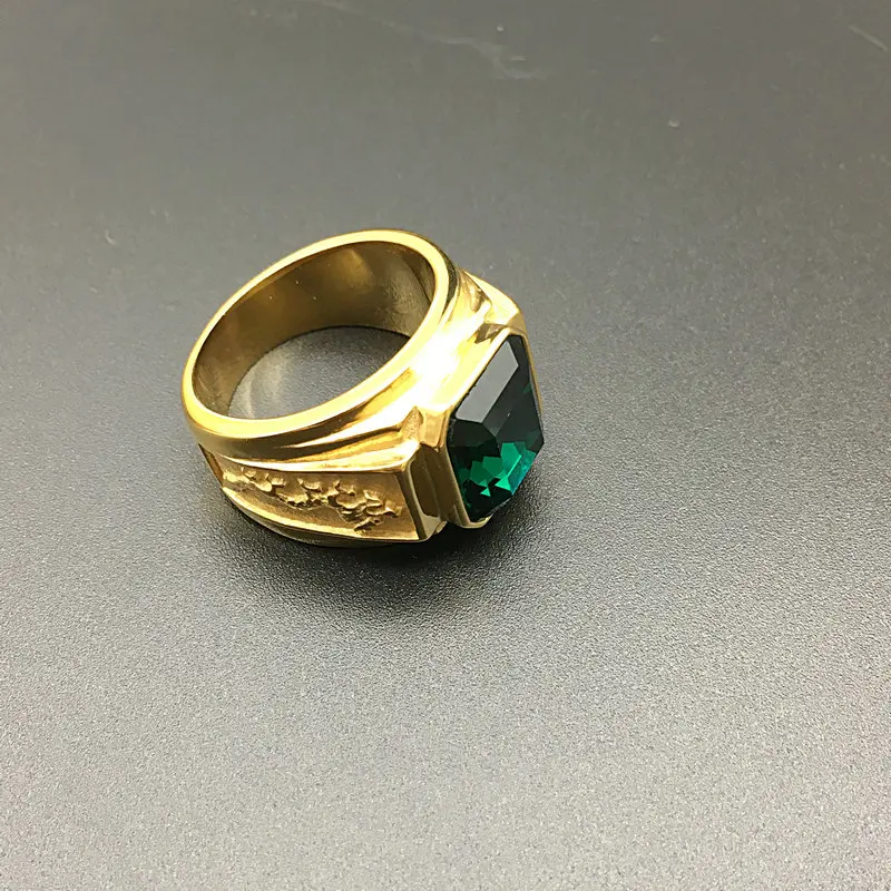 Мужские и женские кольца в стиле ретро из нержавеющей стали с золотым Драконом