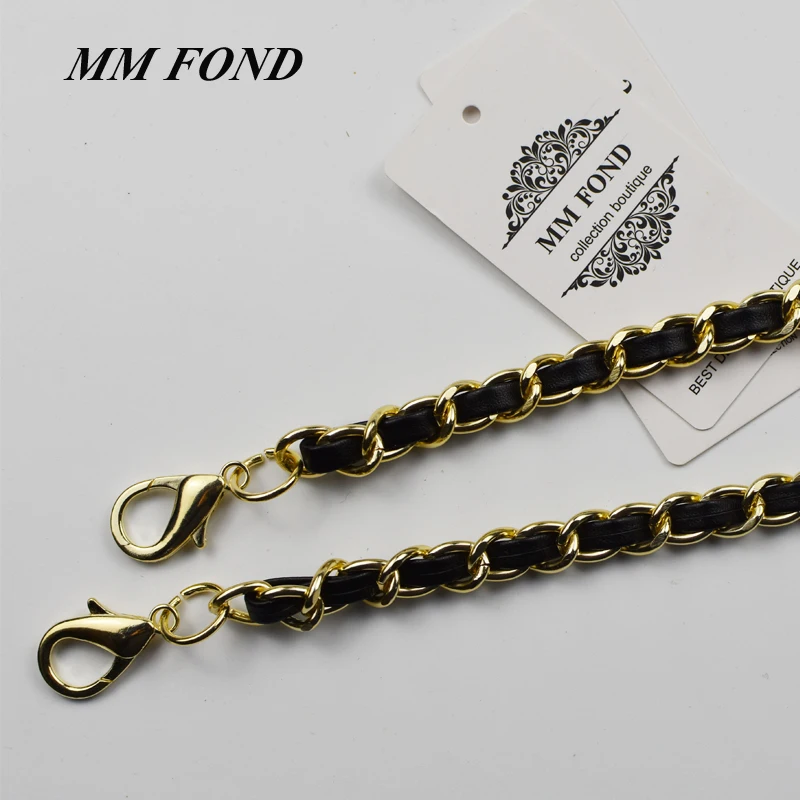MM FOND подгонянная длина 30 см до 150 см для дамской сумочки ремешок металлический золотой цвет с кожаной классической сумкой через плечо для девушек