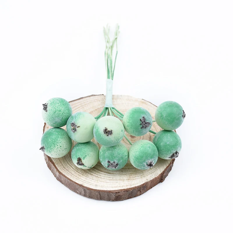 10 10pcs Christmas decorative flowers wreaths Handmade home decor accessories scrapbooking Cherry diy gifts box artificial plants - Цвет: 10