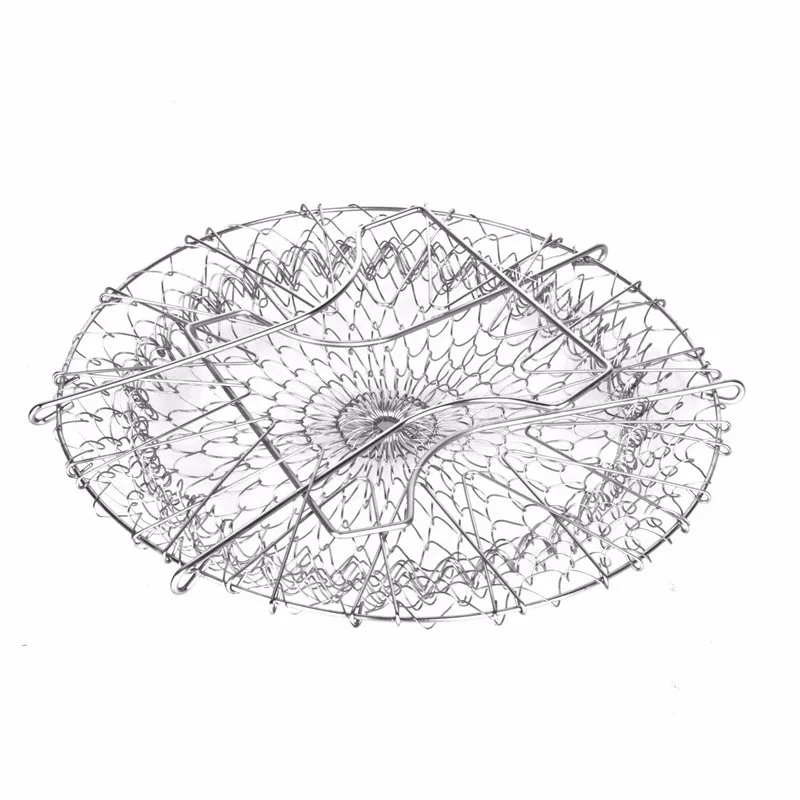 Складная промывка паром корзина для повара фри Волшебная сетчатая Корзина