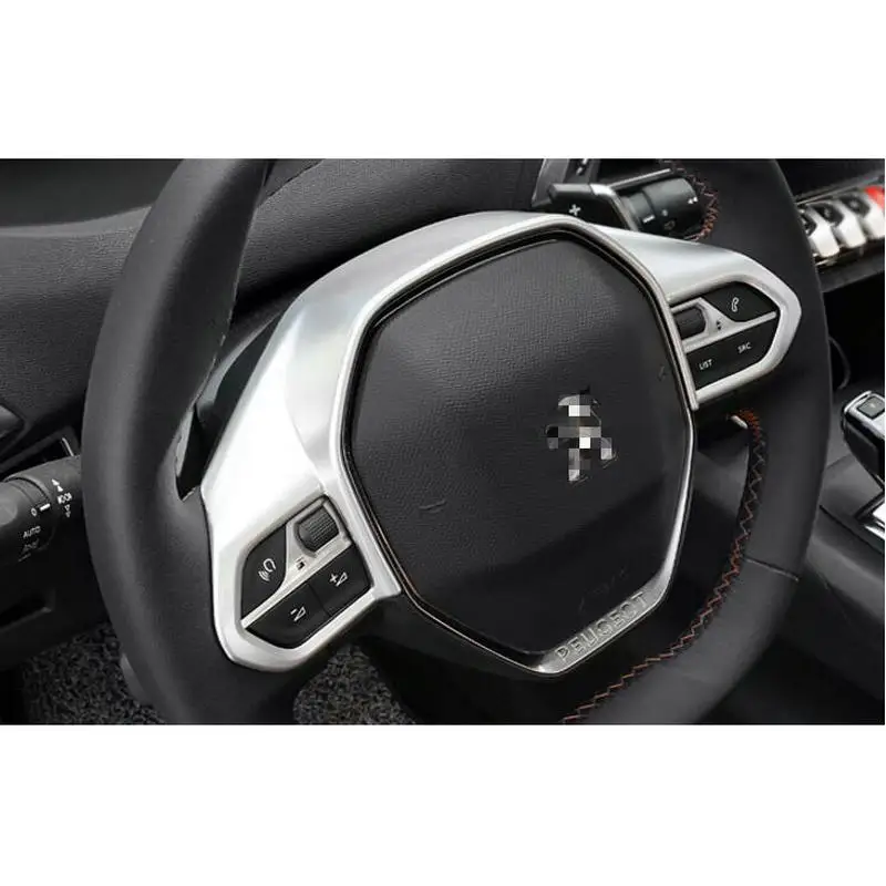 

Car ABS Plastic Interior Steering Wheel Cover Trim For 2017 Peugeots 3008 GT