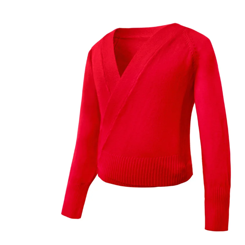 Girls Women Leotards Lace-up Coat Ballet Overall Wrap Sweaters Ballerina Gymnastics Ballet Dance Warm Up Cardigan for Winter