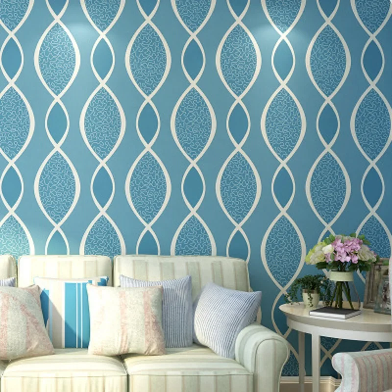 Высокое качество тканевые Настенные обои 3D современная геометрическая форма