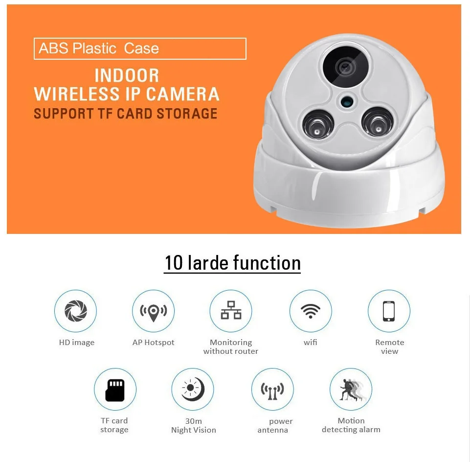 1080P Wifi IP купольная камера для внутренней безопасности Беспроводная CCTV 720P камера наблюдения ночного видения Yoosee приложение SD карта петля записи