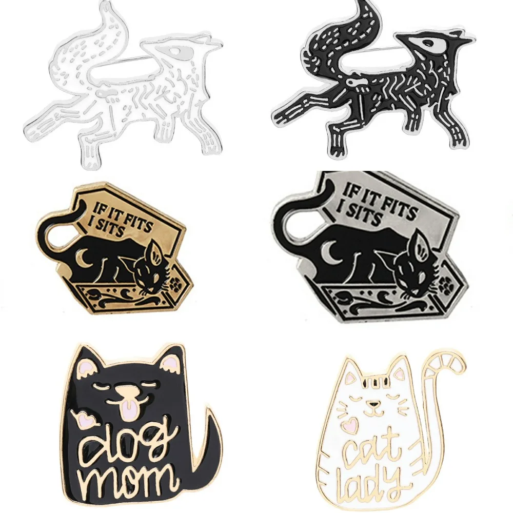 2019 новая индивидуальная мультяшная черно белая брошь в виде кота с каплей значок