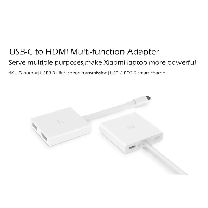Оригинальный Многофункциональный конвертер Xiaomi адаптер 4K 1080P HDTV USB 3 0 PD2.0 для Macbook