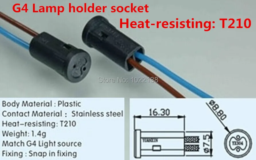 50 шт. G4 светодиодный держатель лампы базы светильник розетка с Кабельный ввод ABS