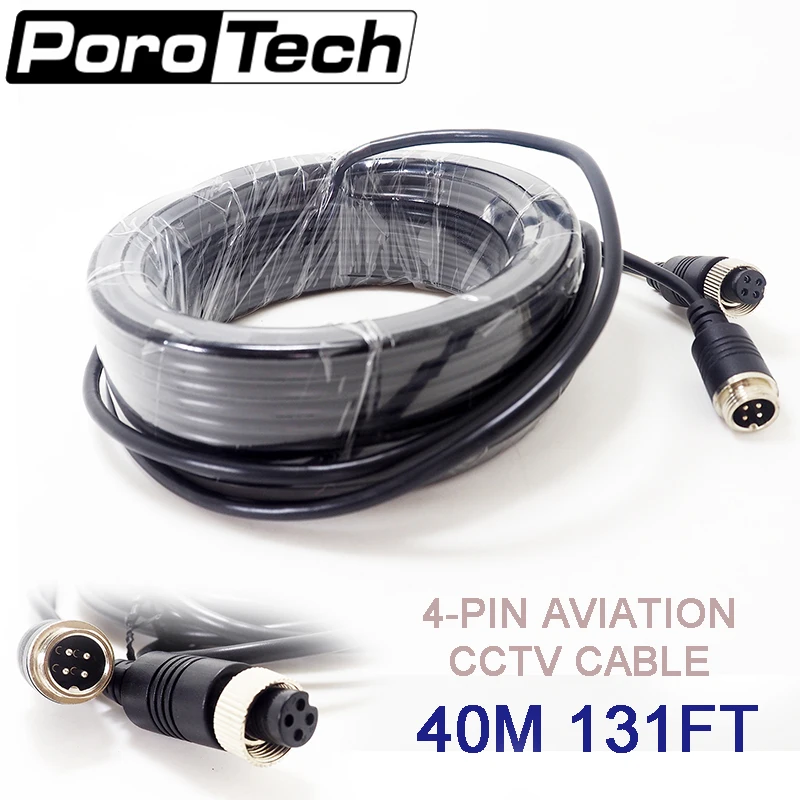 AC-40M 50PCS/lot  transmits video cable Male to Female 4-Pin Aviation Video Cable ( 40M 131.23FT ) 40M cables Plug and Play