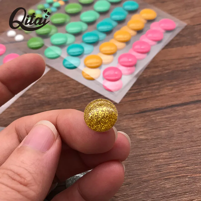 Qjing 6 листов Скрапбукинг наклейка s круглая точка купол круг кольцо для украшения с помощью сахара брызги мигает DIY эмаль смолы стикер ES025