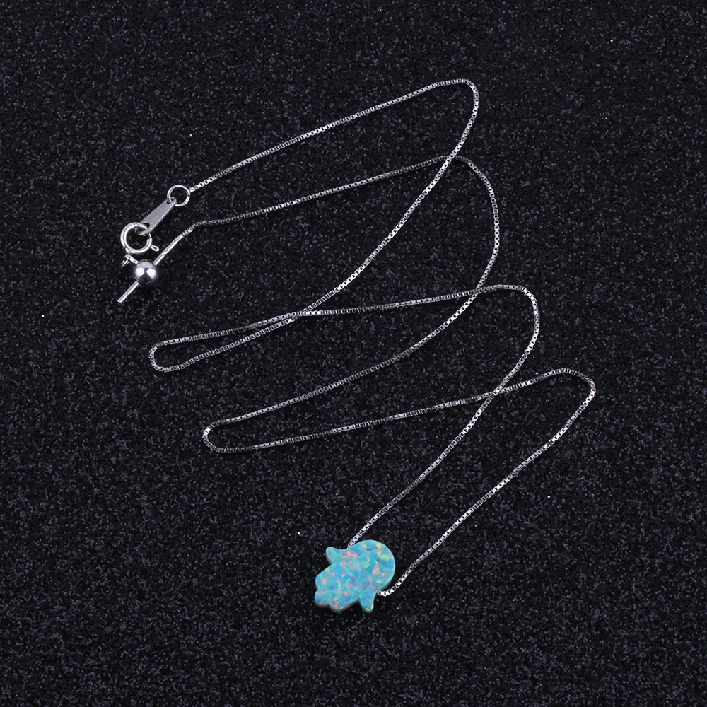 Регулируемая Подарочная цепочка с опалом цвет зеленый/Хамса