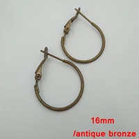 500piece lot small circle round hoop earring findings 16mm antique bronze jewelry earring findings hef007