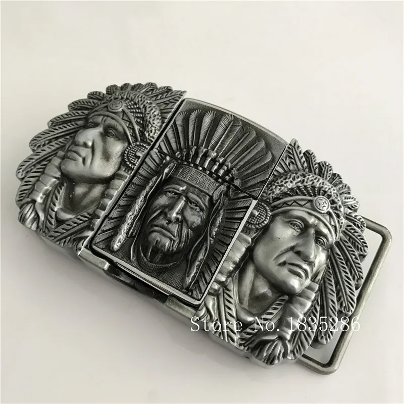 Новый стиль американских индейцев главный Зажигалка пряжки ремня 105*61 мм 173.3 г