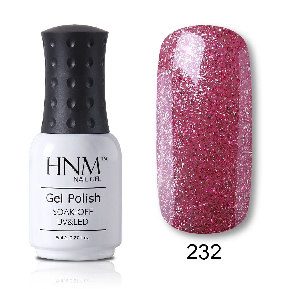232 HNM 8 мл чистый Bling УФ-гель для ногтей Lucky лак замочить от УФ светодиодный Полупостоянный замочить от красный розовый синий черный лак - Цвет: 232