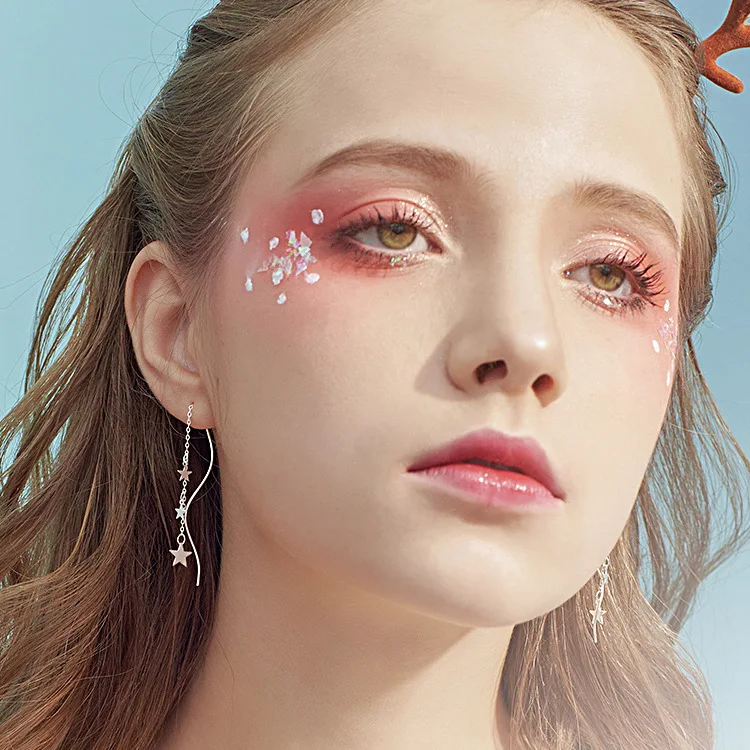 Женские серьги подвески из серебра 100% пробы с длинной кисточкой|Серьги-подвески|