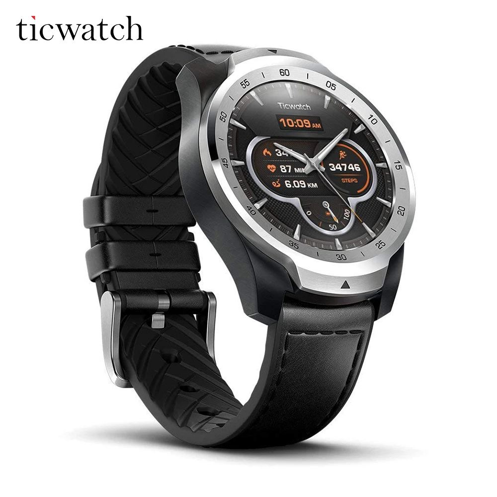Смарт часы Ticwatch Pro Bluetooth V4.2 415 мАч 2 30 дней Срок службы батареи IP68 Водонепроницаемый