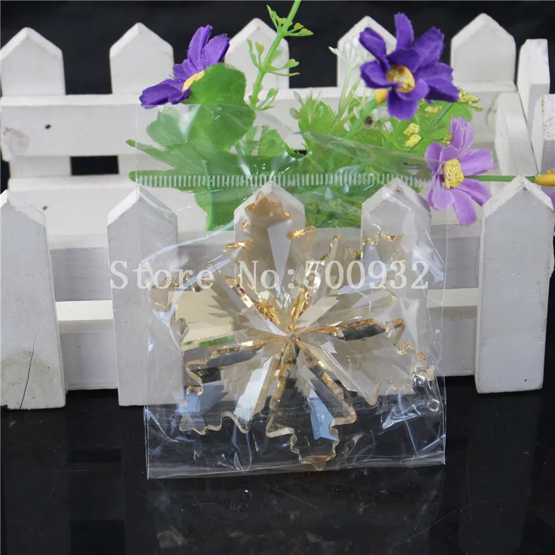 Бесплатная доставка янтарный цвет 2 шт./лот большой кристалл Рождество Снежинка