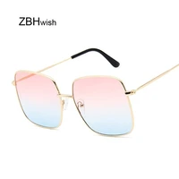 retro big square sunglasses women vintage brand shades progressive metal color sun glasses for female fashion designer lunette