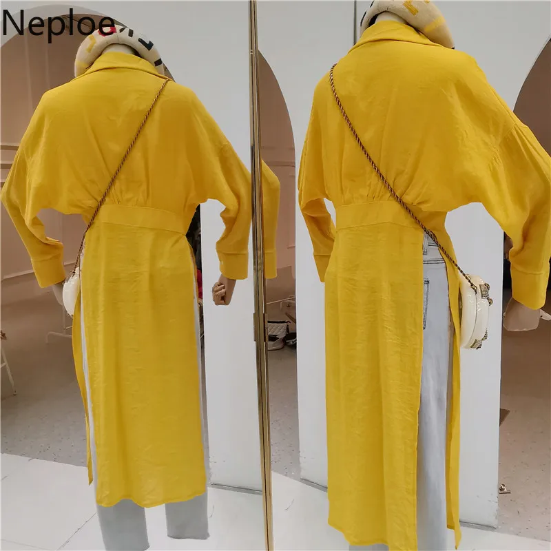 Neploe Твердые Женские топы лето 2019 Новая мода однобортный с длинным рукавом для