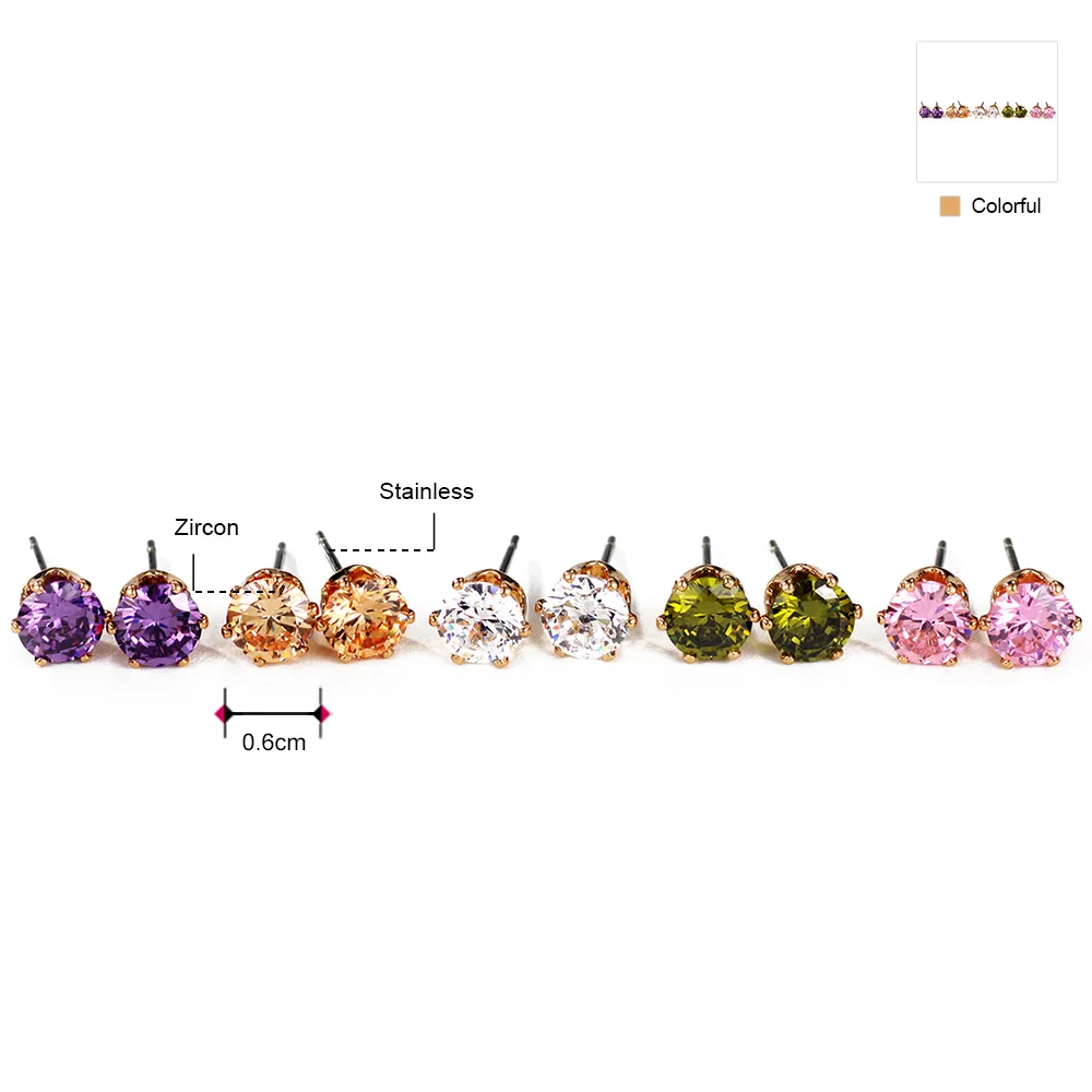 Neoglory маленькие пять пар красочных гвоздиков без никеля женские брендовые модные