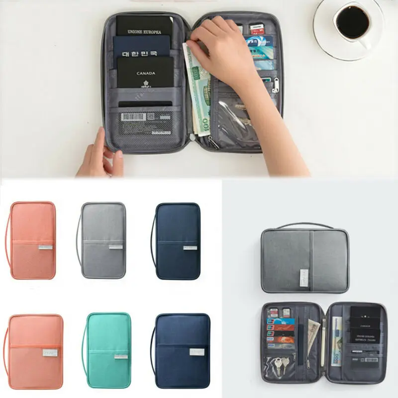 Семейный дорожный кошелек держатель для паспорта блокировка RFID органайзер