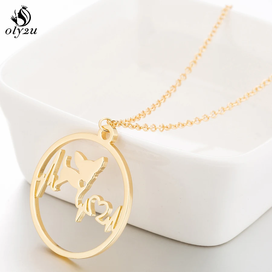 Ожерелье женское из нержавеющей стали с золотым кулоном Oly2u|Ожерелья подвеской| |