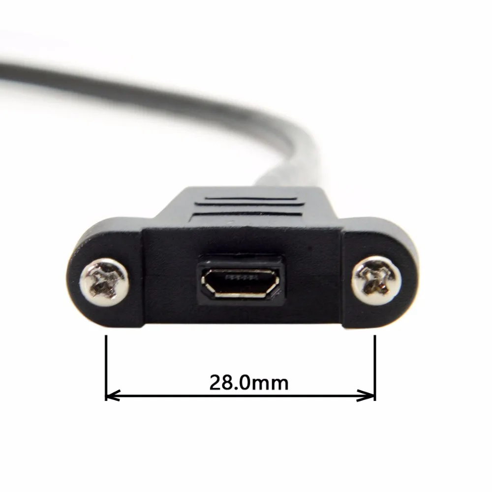 Micro USB 2 0 разъем для Женский Удлинительный кабель 300 см 50 с отверстием крепления на