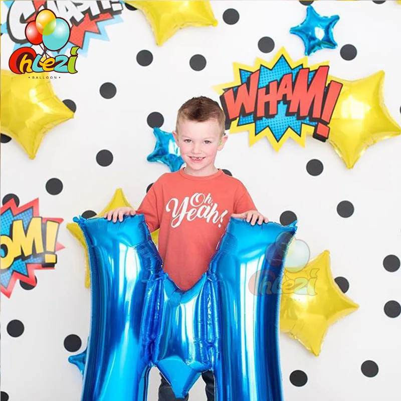 40 дюймовый светодиод с буквенным принтом воздушных шаров розовый синий золотой