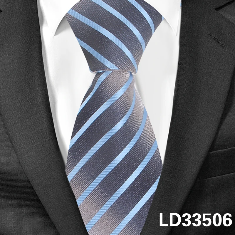 LD33506 Новые полосатые шелковые галстуки, галстуки для мужчин, жаккардовые тканые мужские галстуки, ширина 8 см, деловые вечерние галстуки, галстуки для шеи - Цвет: LD33506