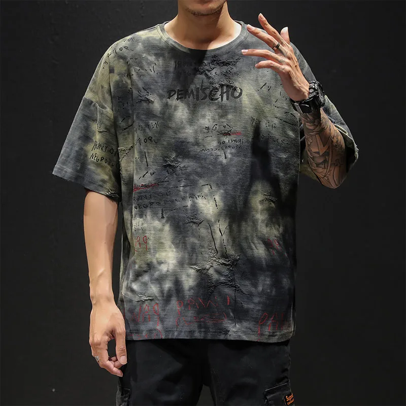Летняя мужская новая футболка Camiseta с камуфляжным принтом Мужская модная
