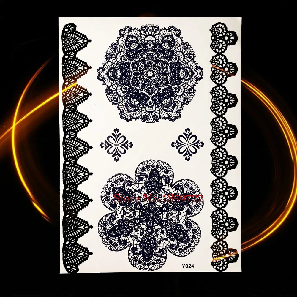 Временная черная Татуировка хны 25 стилей съемная водонепроницаемая слона Ganesha